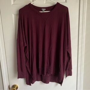 Aerie Burgundy Long Sleeve Sweater Top M